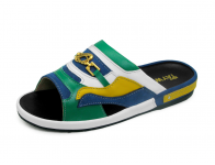 Men Sandals SKF-37 Green Nappa-Yellow Suede-White Nappa-Blue Suede